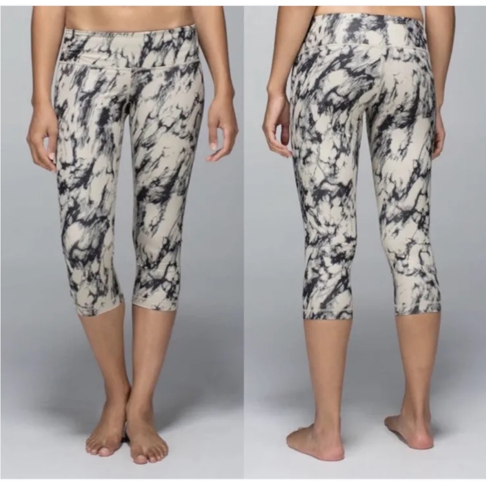 Lululemon Wunder Under Crop Full On Luxtreme Great Granite Black Mojave Tan 6